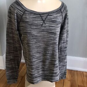 joe fresh marled black/grey stretch knit top, XS
